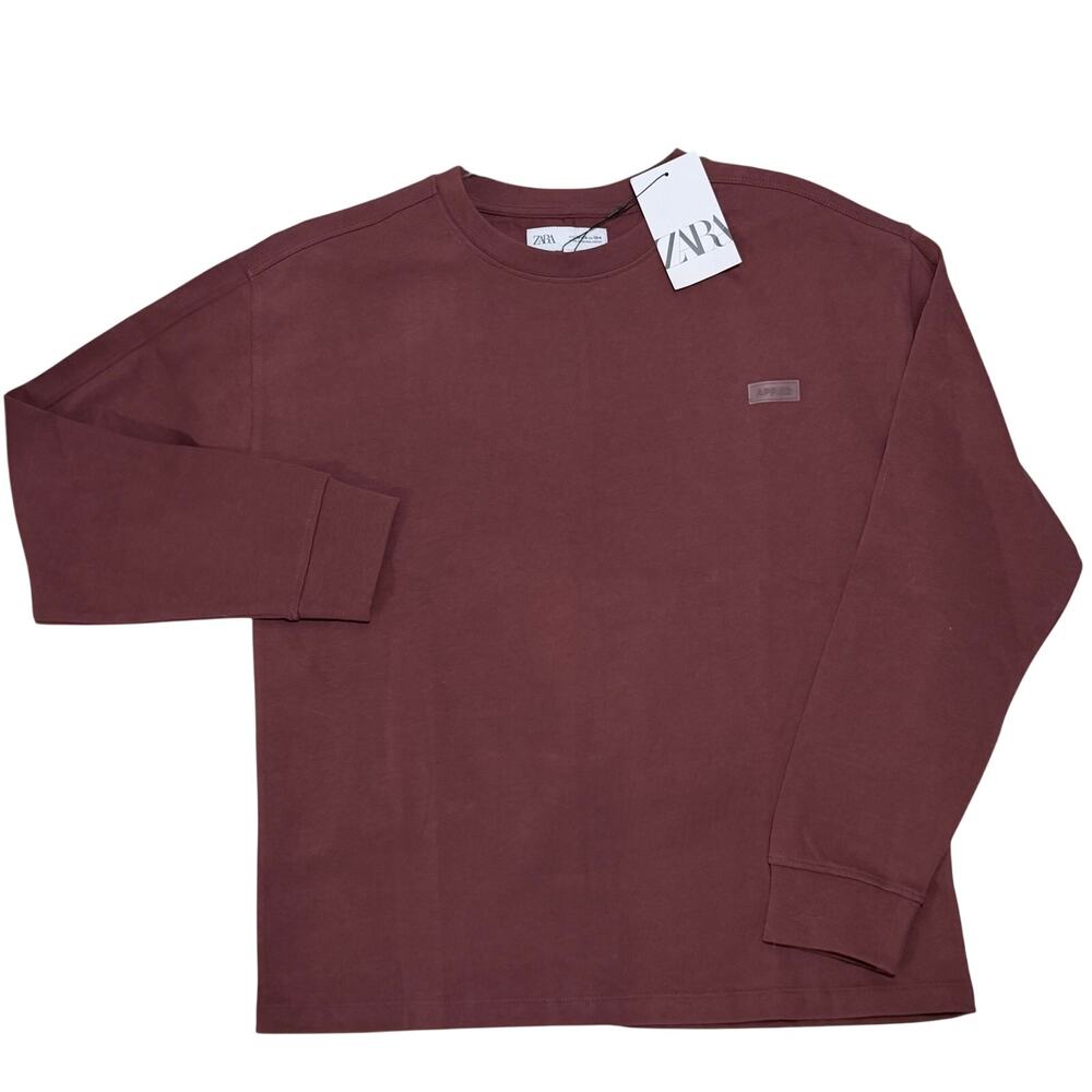 ZARA Long Sleeve 100 Heavy Cotton Wine Shirt| Boys 13-14yrs
